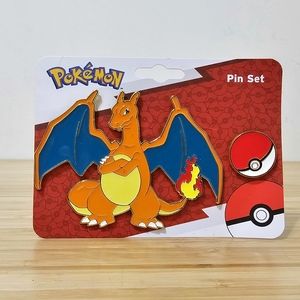 Pokemon Charizard and Poke Ball Enamel Pin Set